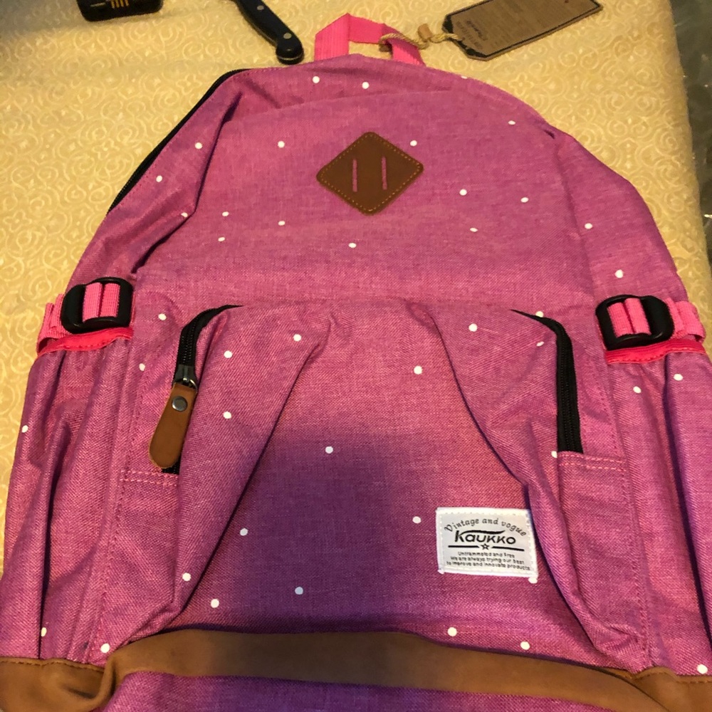 Kaukko beautiful ultra feminine pink backpack